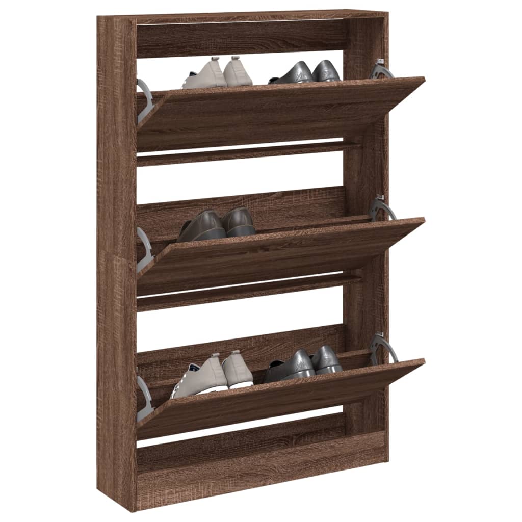 VidaXL shoe cabinet 80x21x125.5 cm Producted wood brown oak color