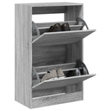 Vidaxl schoenenkast 60x34x96,5 cm bewerkt hout grijs sonoma eikenkleur