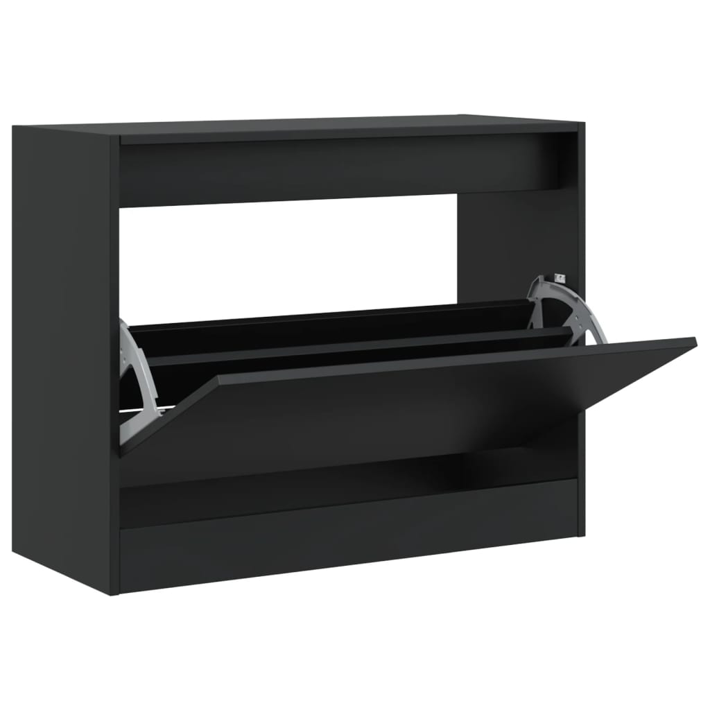 VidaXL Shoe cabinet 80x34x63 cm Properted Wood Black