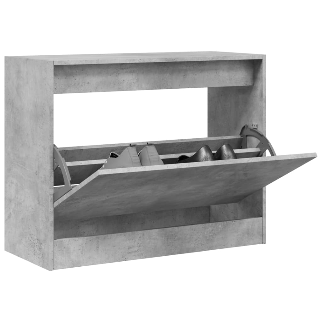 Vidaxl schoenenkast 80x34x63 cm bewerkt hout betongrijs