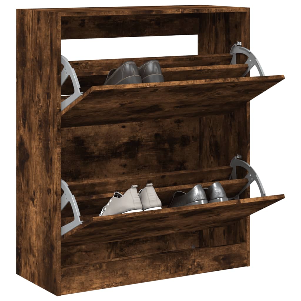 VidaXL shoe cabinet 80x34x96.5 cm processed wood smoked oak colored