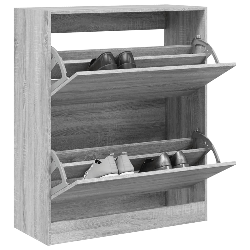 Vidaxl Cabinet da scarpe 80x34x96.5 cm Copriale grigio in legno Sonoma Colore di quercia