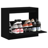 Gabinete de zapatos Vidaxl 80x42x69 CM Madera propiedad de negro