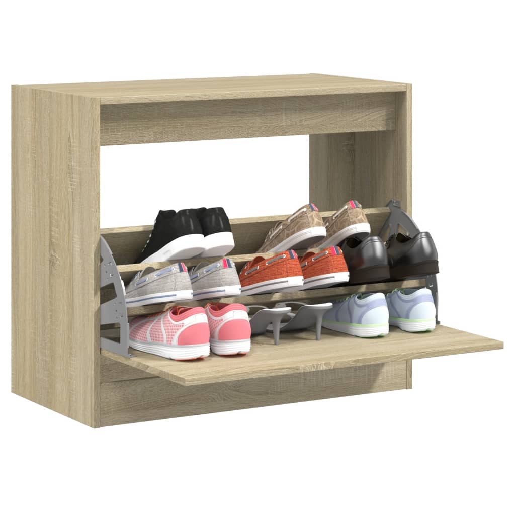 Gabinete de zapatos Vidaxl 80x42x69 CM Madera propiedad Sonoma Oak -Colored