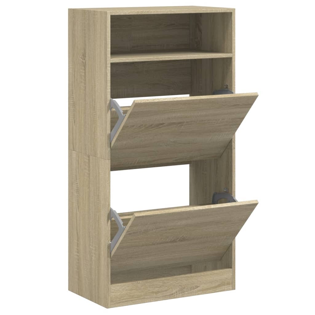 Vidaxl Cabinet da scarpe 60x34x116 cm Properpata in legno Oak colorato