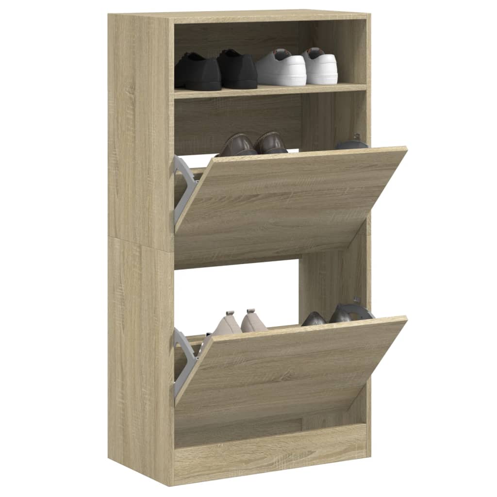 Vidaxl Shoe Cabinet 60x34x116 cm Property Wood Sonoma Oak Farvet