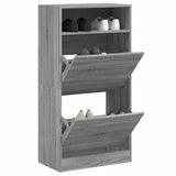 Vidaxl Schong Cabinet 60x34x116 cm geschnidden Holz Greyoma Oakfaarf