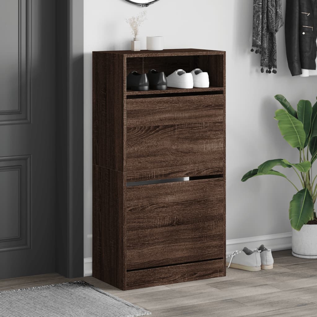 VidaXL shoe cabinet 60x34x116 cm Cut wood brown oak color