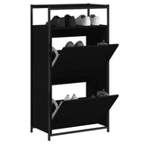 Vidaxl Shoe Cabinet 60x34x112 cm Property Wood Black