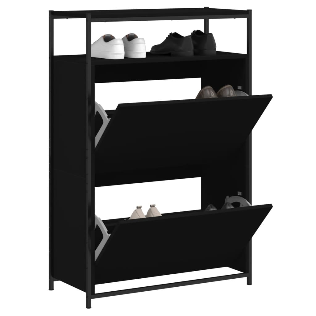 Vidaxl Cabinet da scarpe 75x34x112 cm Black proprietà