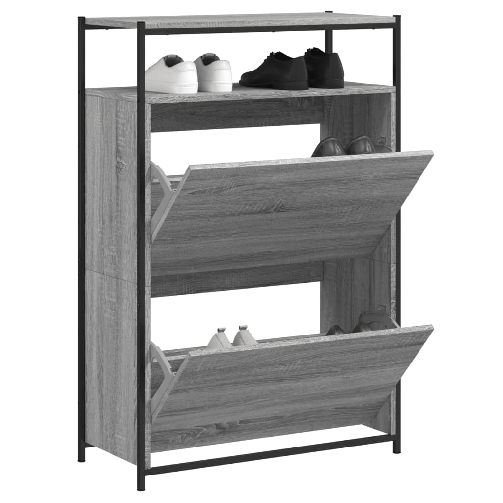 VidaXL shoe cabinet 75x34x112 cm Cut wood gray Sonoma oak color