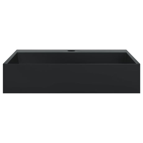 Vidaxl wastafel 50x38x11 cm gegoten mineraal marmer matzwart