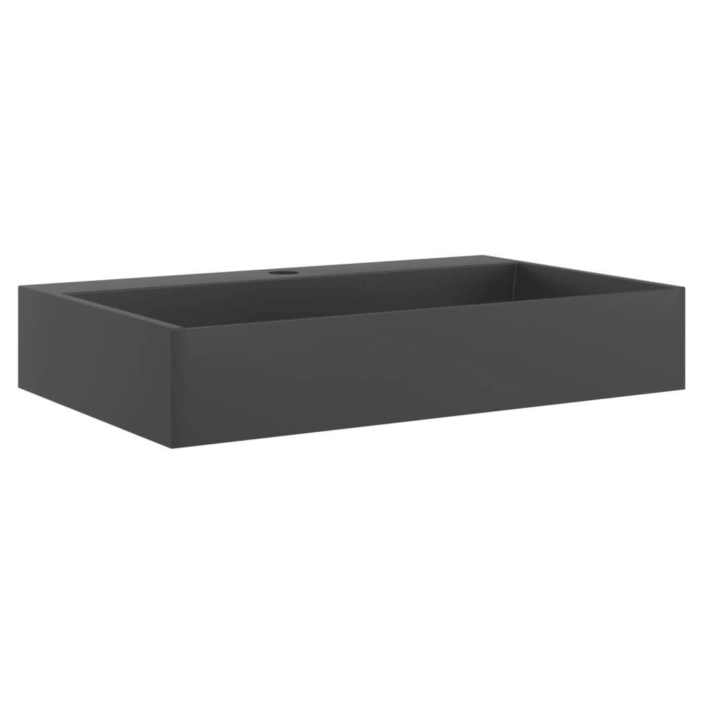 Vidaxl Washbasin 60x38x11 cm fundido de mármol mineral mate negro