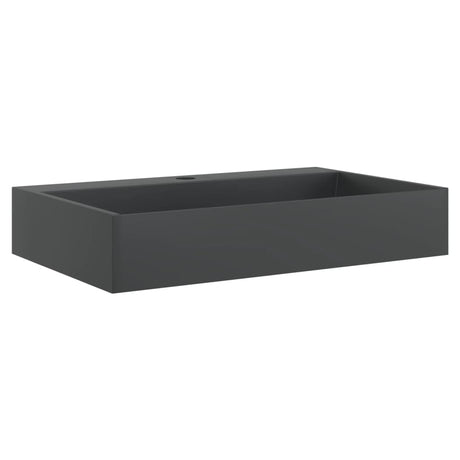 Vidaxl wastafel 60x38x11 cm gegoten mineraal marmer matzwart