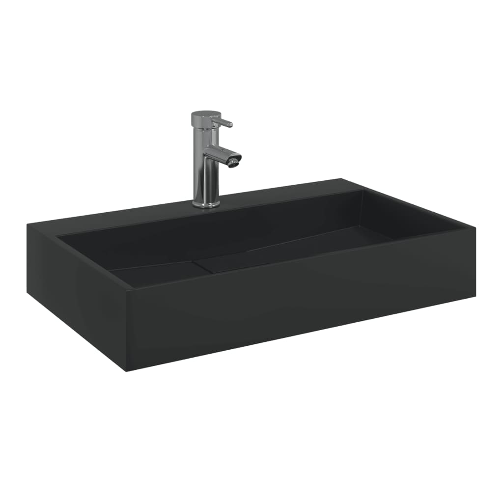 Vidaxl Washbasin 60x38x11 cm Minerale marmo minerale Matte nero