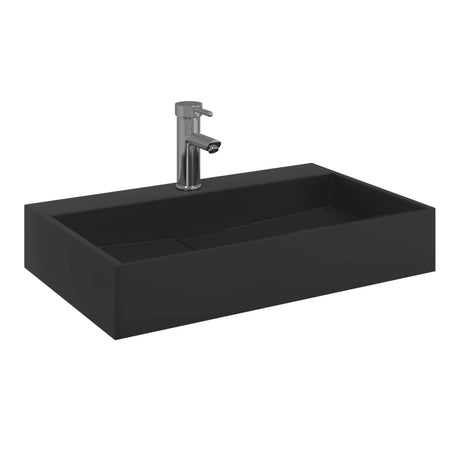 Vidaxl wastafel 60x38x11 cm gegoten mineraal marmer matzwart