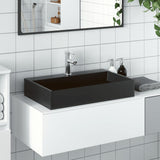 Vidaxl Washbasin 60x38x11 cm fundido de mármol mineral mate negro