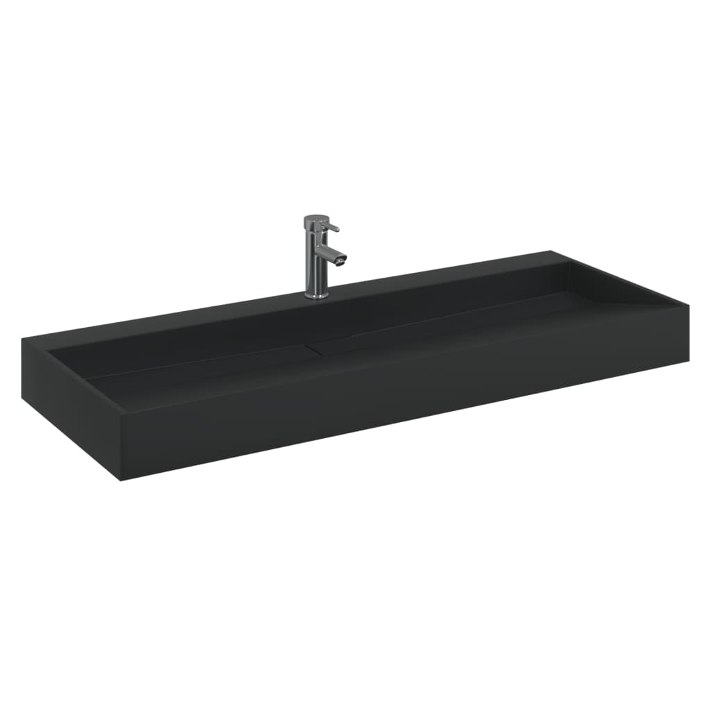 Vidaxl Washbasin 120x46x11 cm de mármol mineral fundido mate negro