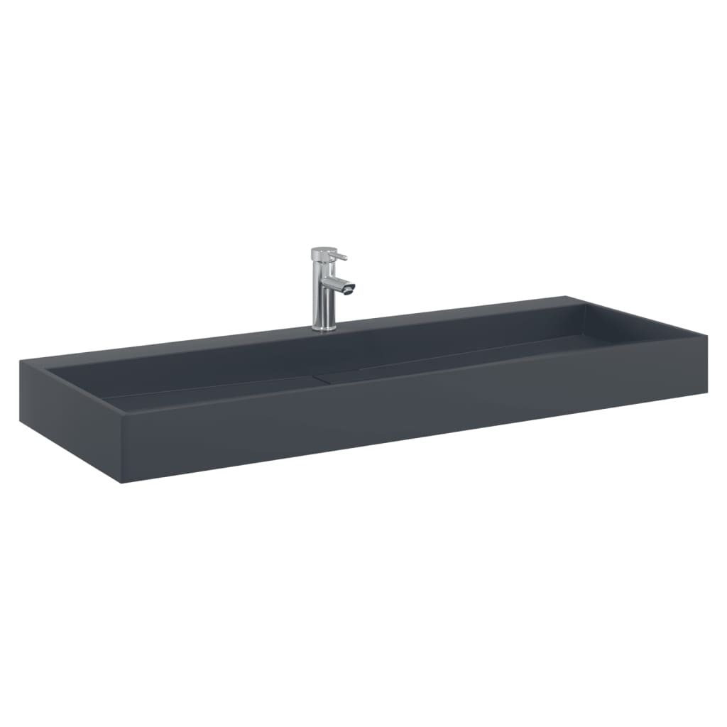 Vidaxl Washbasin 120x46x11 cm en marbre minéral en marbre anthracite