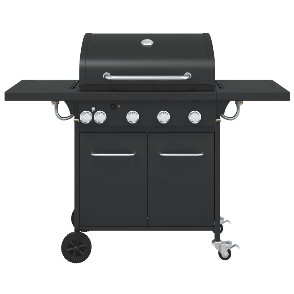 Vidaxl gas barbecue with 5 burners powder -coated steel black