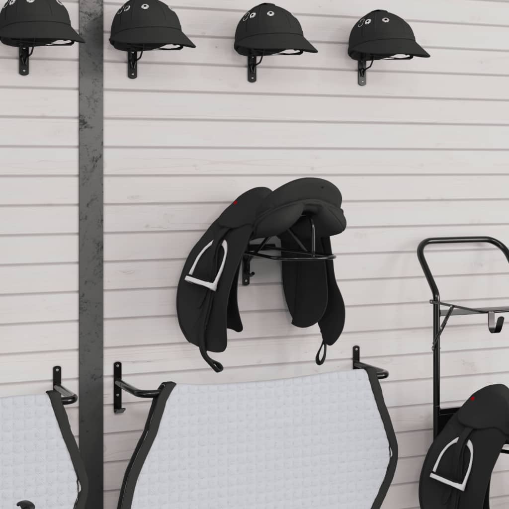 Vidaxl Saddle Rack Wall -Montered Iron Black