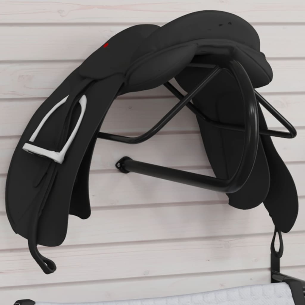 Vidaxl Saddle Rack Pared de hierro montado en negro