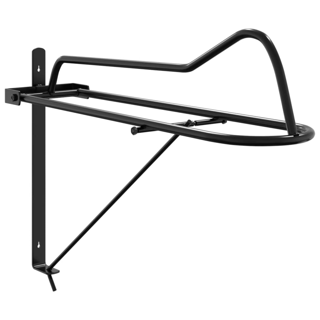 Vidaxl Saddle Rack sammenleggbar vegg -Montert jern svart