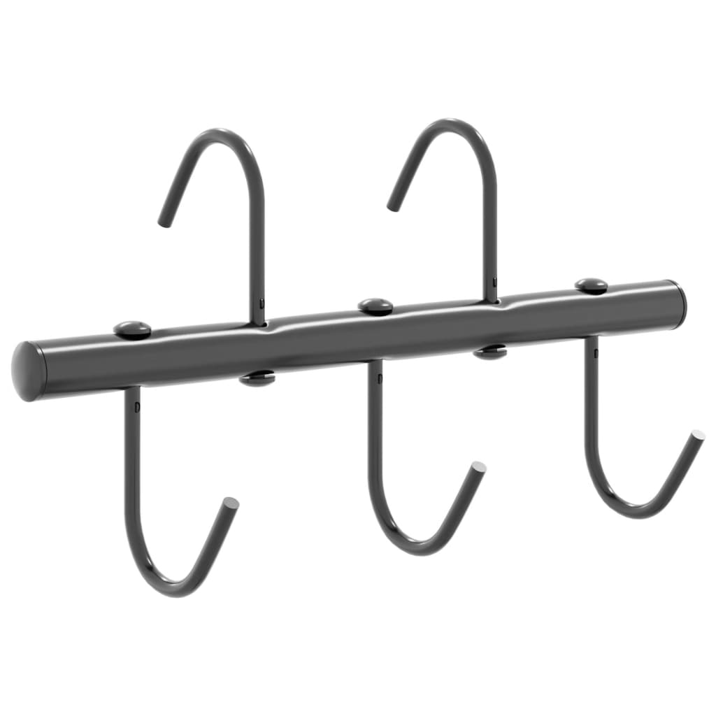 VidaXL bridle holder with 5 pivot hooks steel black