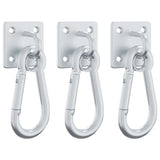 VidaXL Eye plates with carabiner hooks 3 st 360 ° rotating steel silver