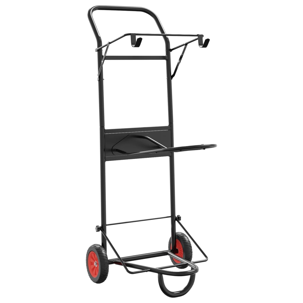 Vidaxl Saddle Cart Folding Steel Black