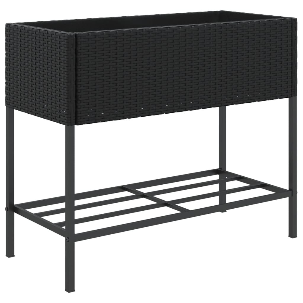 Vidaxl Plannet s Schap Poly Rattan Black