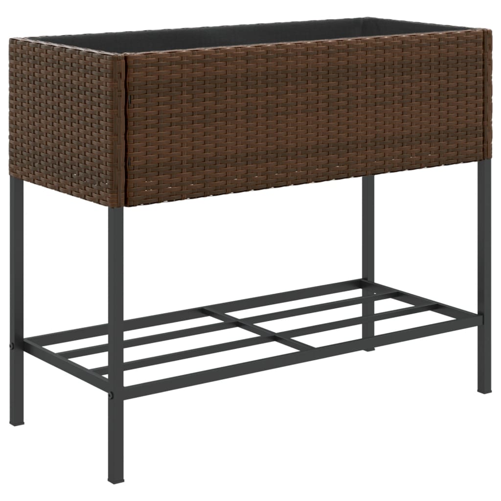 VidaXL Plannet with Poly Rattan Brown shelf