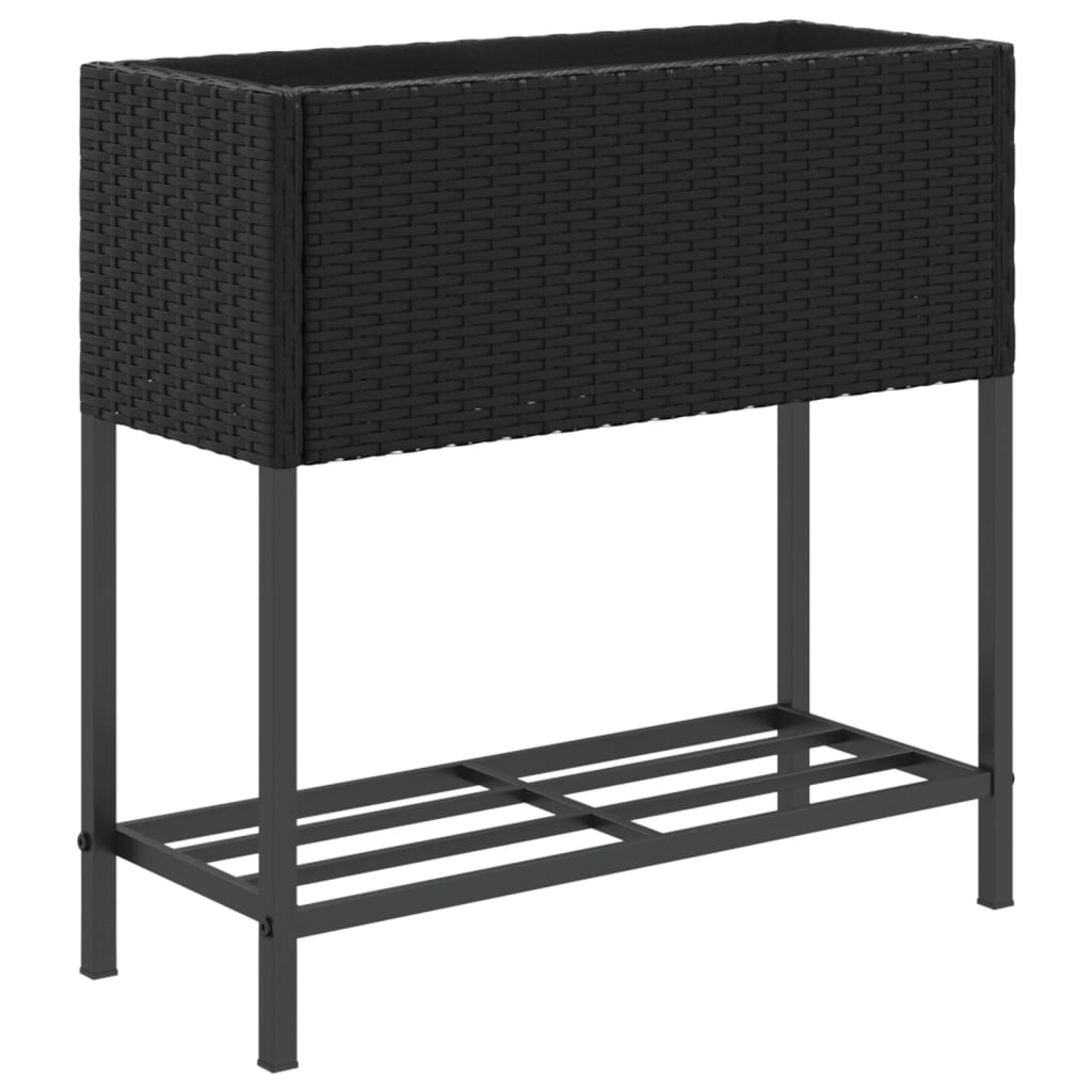 Vidaxl Plannet s Schap Poly Rattan Black