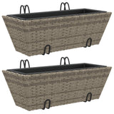 Vidaxl Planters 2 St s kavlji Poly rattan siva