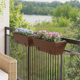 Vidaxl Planters 2 St med kroker Poly Rattan Brown