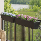 Vidaxl Planters 2 sts with hooks Poly Rattan Black