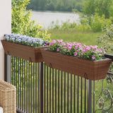 Vidaxl Planters 2 St med kroker Poly Rattan Brown