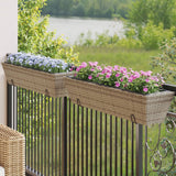 Vidaxl Planters 2 st med krokar Poly Rattan Gray