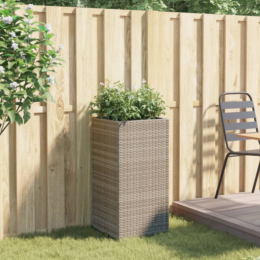 Vidaxl plantenbak 40x40x80 cm poly rattan grijs