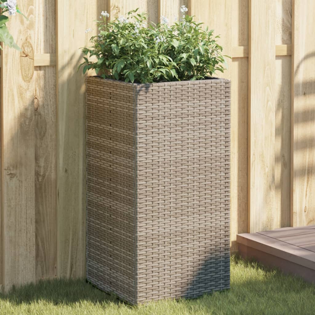 Casella di pianificazione Vidaxl 40x40x80 cm poli rattan grigio