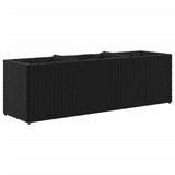 Vidaxl plantenbak met 3 potten 105x30x32 cm poly rattan zwart