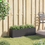 Vidaxl plantenbak met 3 potten 105x30x32 cm poly rattan zwart