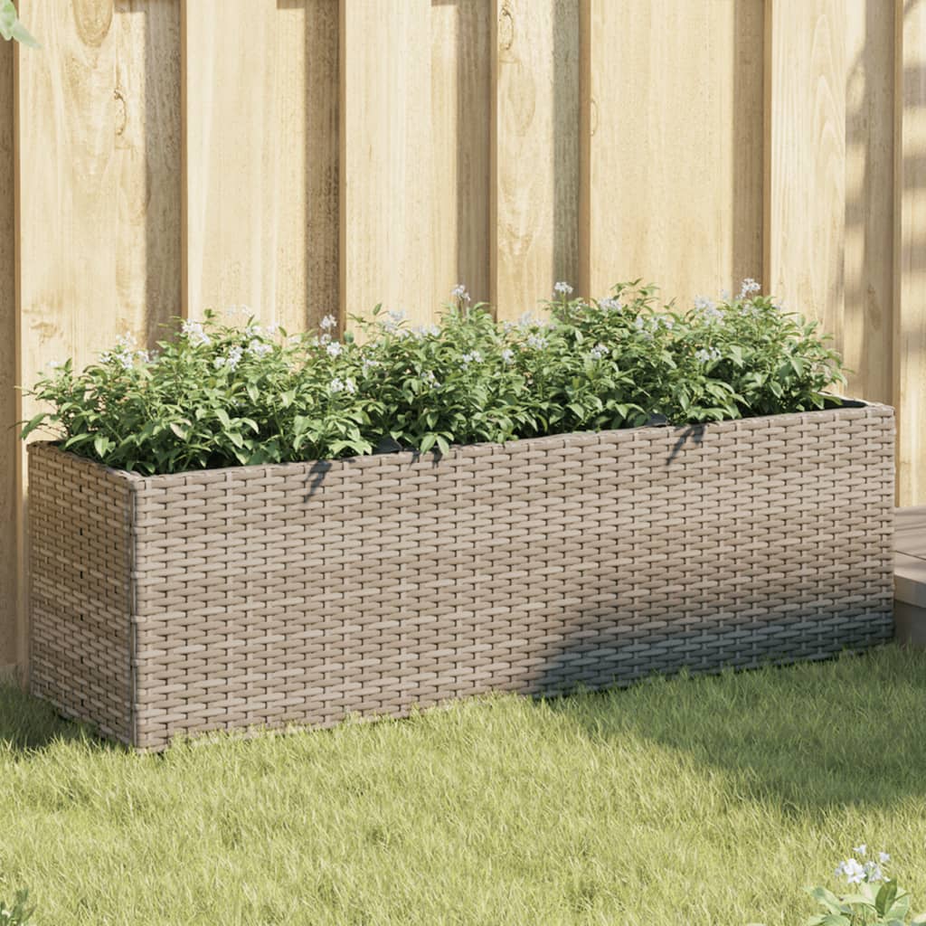 Vidaxl planter med 3 gryder 105x30x32 cm poly rotting grå