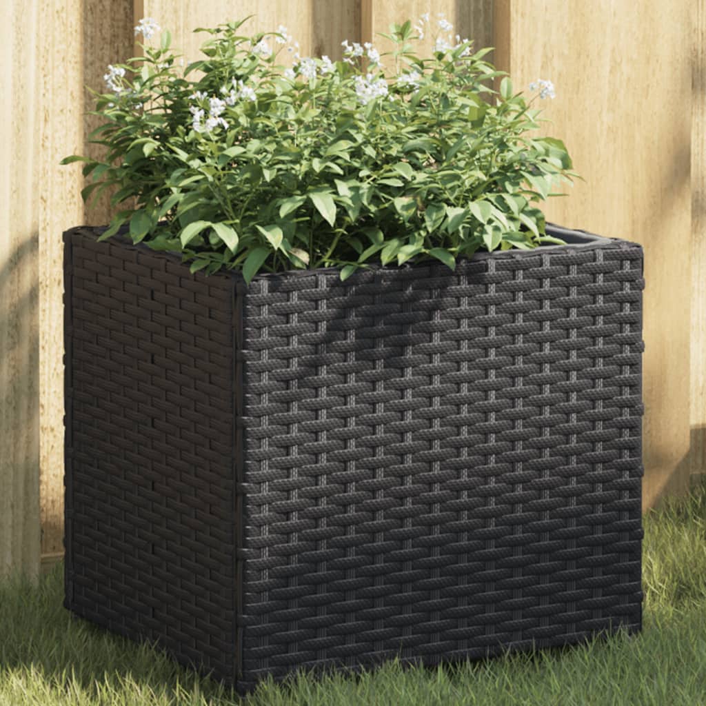 Vidaxl Planning Box 36x30x32 cm poli rattan czarny