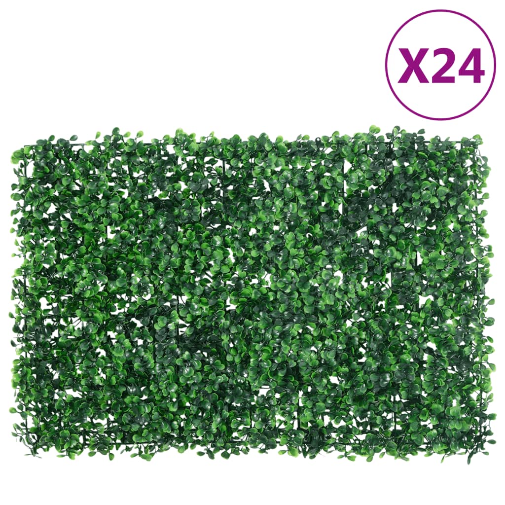 Vidaxl hek met kunstheester 24 st 40x60 cm groen