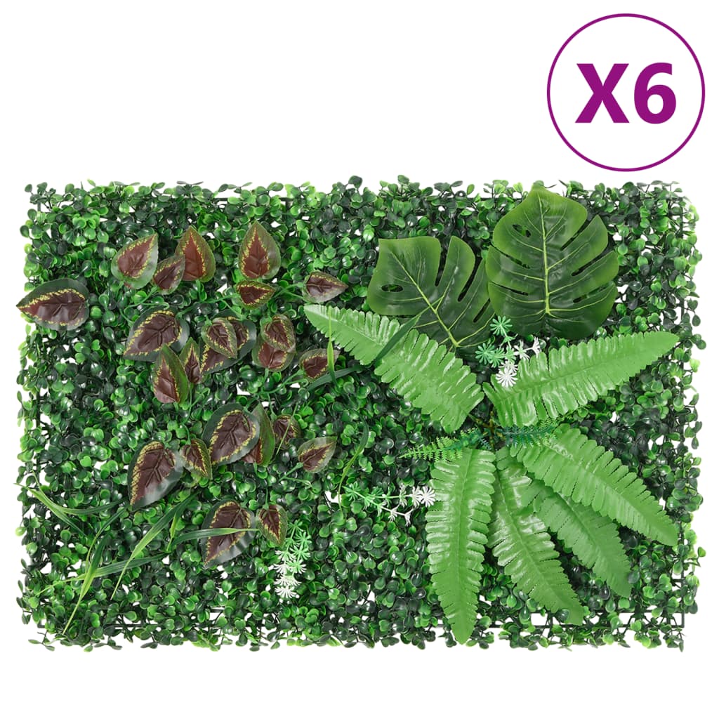 Clôture vidaxl avec plantes artificielles 6 st 40x60 cm vert