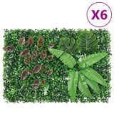 Vidaxl hek met kunstplanten 6 st 40x60 cm groen