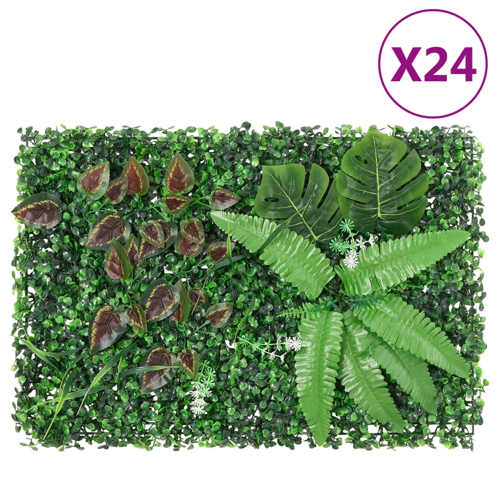 Vidaxl hek met kunstplanten 24 st 40x60 cm groen