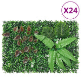 Vidaxl cerca con plantas artificiales 24 st 40x60 cm verde