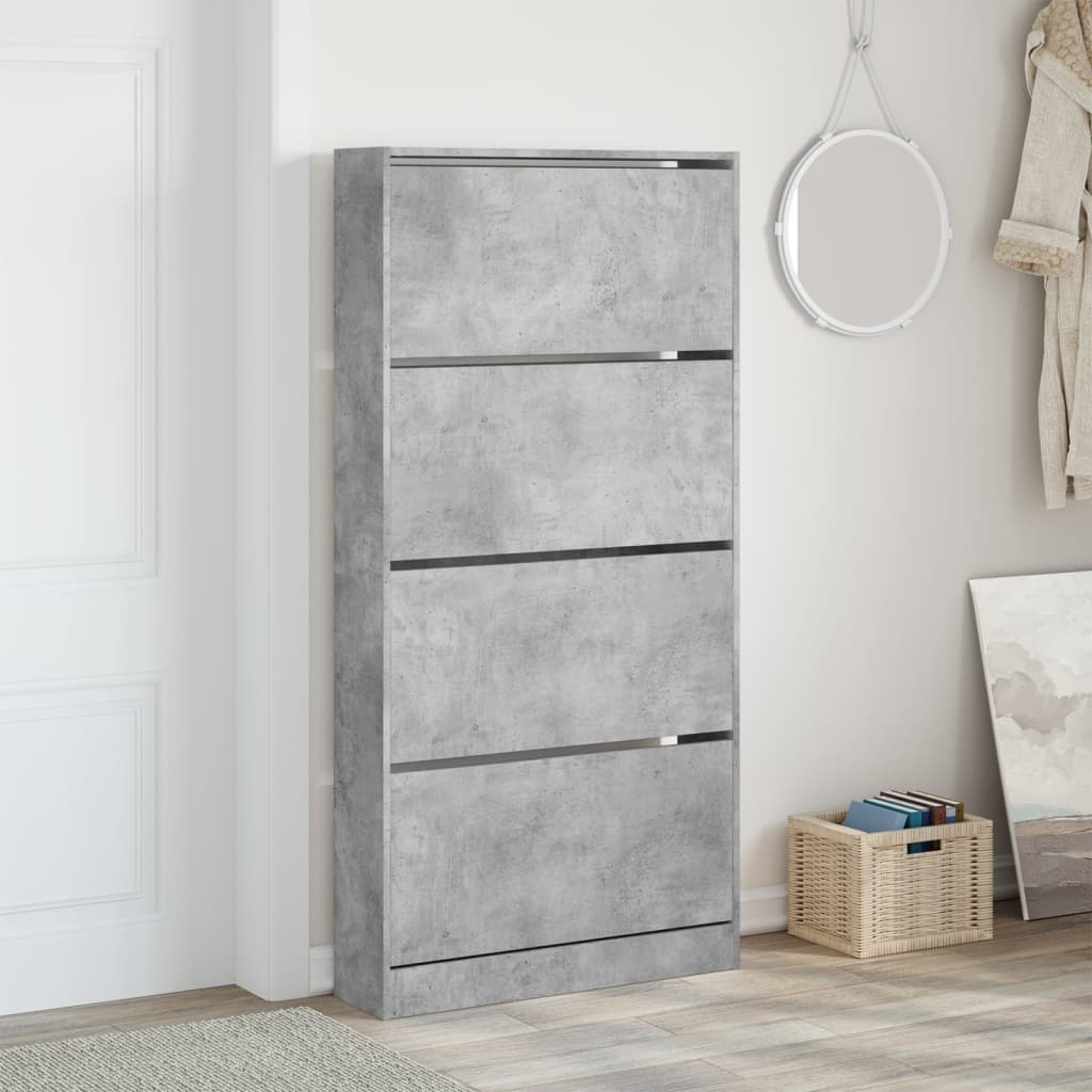 VidaXL shoe cabinet with 4 folding drawers 80x21x163.5 cm concrete price